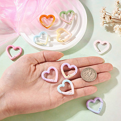 10Pcs 10 Colors Baking Paint Alloy Spring Gate Rings&nbsp;FIND-TA0009-95