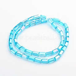 AB Color Plated Faceted Cuboid Electroplate Glass Beads Strands&nbsp;EGLA-F109-A07