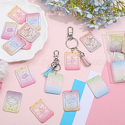 24Pcs 6 Colors Gradient Color Acrylic Pendants&nbsp;OACR-SC0002-23