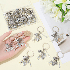 20Pcs Alloy Baseball Player & Baseball Bat & Hat Keychains&nbsp;KEYC-SC00044