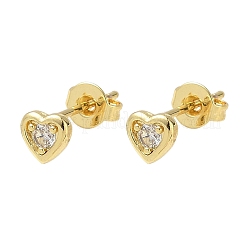 Brass Micro Pave Cubic Zirconia Stud Earrings&nbsp;KK-CBA30C7-09G