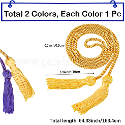 2Pcs 2 Colors Polyester Doctoral Cap Graduation Tassel Pendant Hanging&nbsp;FIND-CP0003-38C