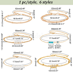 6Pcs 6 Style Alloy Satellite & Curb Chains Multi-strand Bracelets Set&nbsp;AJEW-PH0011-02