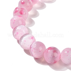 Dyed Natural Selenite Round Beaded Stretch Bracelet for Women&nbsp;BJEW-G697-02B