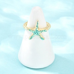 Brass Enamel Cuff Open Rings&nbsp;KK-CBA960E-17G