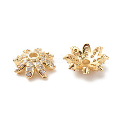 Brass Micro Pave Clear Cubic Zirconia Bead Caps&nbsp;LS-KK-G420-31G