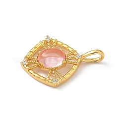 Brass Micro Pave Cubic Zirconia Pendants&nbsp;LS-KK-F905-17G