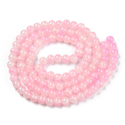 Crackle Baking Paint Imitation Jade Glass Beads Strands&nbsp;DGLA-T003-10mm-01