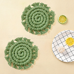 Bohemia Handmade Woven Cotton Coaster&nbsp;AJEW-WH20020-294E