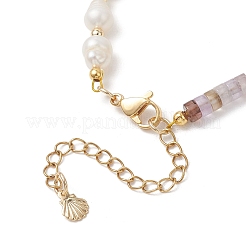 Natural Amethyst & Cultured Freshwater Pearl Beaded Bracelets for Women&nbsp;BJEW-JB13249-02