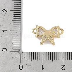 Brass Clear Cubic Zirconia Connector Charms&nbsp;KK-I719-03G
