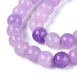 Ombre Effect Dyed Crackle Glass Beads Strands&nbsp;GLAA-Q106-01A-B06