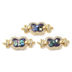 Rack Plating Brass Micro Pave Clear Cubic Zirconia Butterfly Links Connector Charms&nbsp;KK-K385-102G