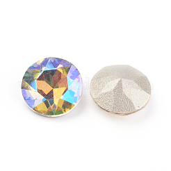 Pointed Back & Back Plated Glass Rhinestone Cabochons&nbsp;RGLA-J012-8mm-001PS
