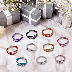10Pcs 10 Colors Interchangeable Alloy Snap Button Bracelet Making&nbsp;MAK-FH0001-15