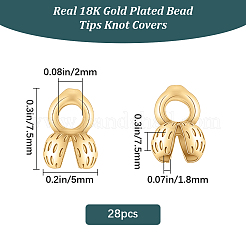 28Pcs Brass Bead Tips&nbsp;FIND-BBC0005-09G