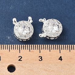Brass Micro Pave Cubic Zirconia Beads&nbsp;KK-G531-01S-03
