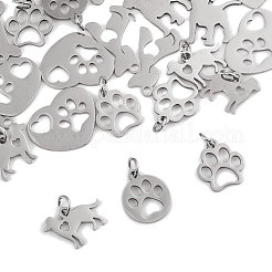 24Pcs 8 Styles 304/201 Stainless Steel Pendants&nbsp;STAS-FS0002-04