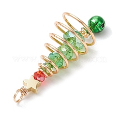 3Pcs Glass & Alloy Pendants&nbsp;PALLOY-JF02991