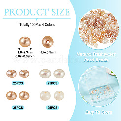 100Pcs 4 Colors Natural Cultured Freshwater Pearl Beads&nbsp;PEAR-TA0001-55