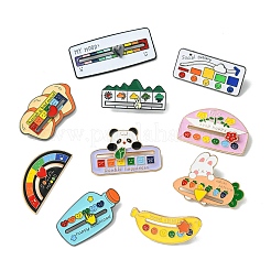 10Pcs 10 Styles Mood Social Battery Sliding Enamel Pins&nbsp;JEWB-CJ0001-52