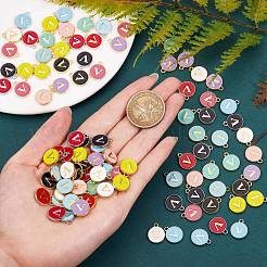 120Pcs 12 Colors Golden Plated Alloy Charms&nbsp;ENAM-SZ0001-64V