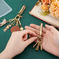 2Pcs Brass Heavy Duty Keychains with 4Pcs Snap Clasps&nbsp;FIND-PH0020-96