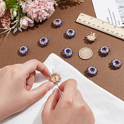 10Pcs 1-Hole Brass Rhinestone Buttons&nbsp;BUTT-NB0001-94D