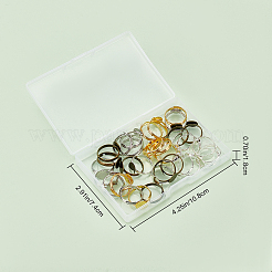 52Pcs 4 Style Adjustable Brass Ring Components&nbsp;KK-SC0002-93