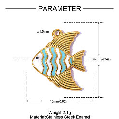 304 Stainless Steel Enamel Pendants&nbsp;STAS-OY015-28G