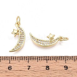 Brass Micro Pave Cubic Zirconia Pendants&nbsp;KK-T071-104G