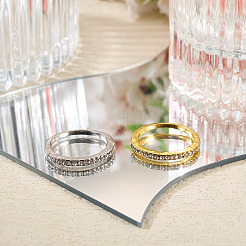 2Pcs 2 Colors Alloy with Crystal Rhinestone Finger Rings&nbsp;RJEW-TADJ0001-01C