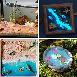 12Pcs Luminous Translucent Resin Sea Animal Cabochons&nbsp;RESI-TA0004-56B