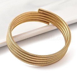 304 Stainless Steel Spring Multi-strand Bangles for Women&nbsp;BJEW-Z086-01G-02