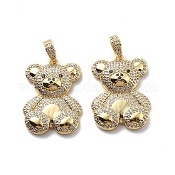 Brass Cubic Zirconia Pendants&nbsp;KK-G446-17G