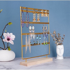 5-Tier Iron Earring Display Stands with Wooden Base&nbsp;PW-WG19928-01