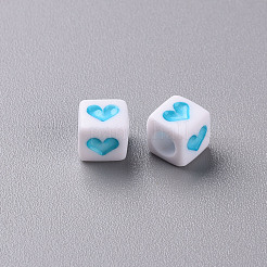 White Opaque Acrylic Beads&nbsp;MACR-T038-12