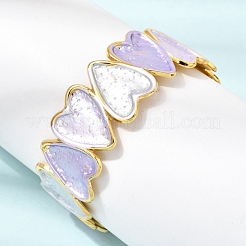 304 Stainless Steel Enamel Heart Open Cuff Bangles for Women&nbsp;SA-CBA1A30-01B-G