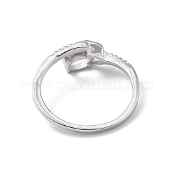Rhodium Plated 925 Sterling Silver Clear Cubic Zirconia Ring Components&nbsp;STER-C011-01P
