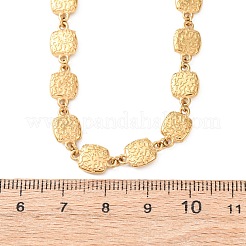 304 Stainless Steel Textured Square Link Chain Necklaces for Women&nbsp;NJEW-K299-02G