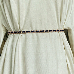 1Pc Alloy PU Leather Braided Waist Chains for Woman&nbsp;DIY-CL0001-09