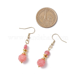 Natural Rhodochrosite Dangle Earrings&nbsp;EJEW-JE06631-02