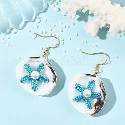 Natural Shell Dangle Earrings&nbsp;EJEW-MZ00754