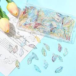 120Pcs 6 Colors Baking Paint Transparent Glass Pendants&nbsp;DGLA-FS0001-18