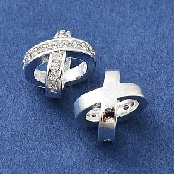 Brass Micro Pave Cubic Zirconia Beads&nbsp;KK-P297-06S