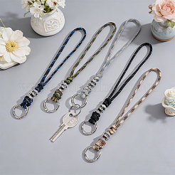 5Pcs 5 Colors Alloy Skull 7 Inner Cores Polyester & Spandex Cord Ropes Pendant Decorations&nbsp;HJEW-HY00190