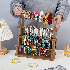 4-Tier Wood Bracelet Organizer Display Stands&nbsp;BDIS-WH0010-16B