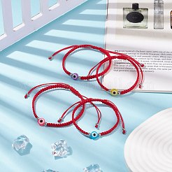 2Pcs 2 Style Resin Evil Eye Braided Bead Bracelets Set&nbsp;BJEW-JB08425