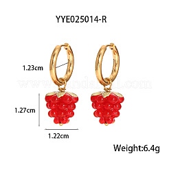 304 Stainless Steel Grape Hoop Earrings&nbsp;ZJ1069-2