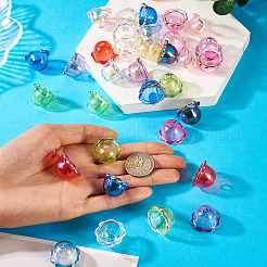 40Pcs 10 Colors UV Plating Acrylic Bead Caps&nbsp;PACR-TA0001-22